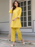 Yellow Cotton Solid A-line Co-ords Set